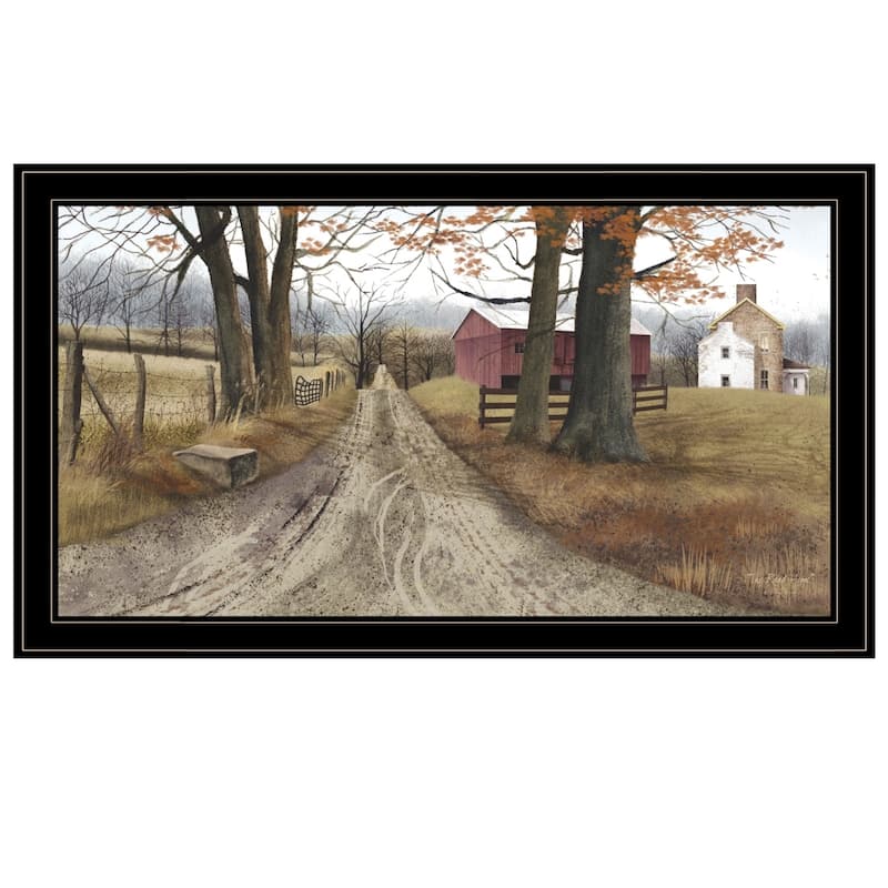 TrendyDecor4U Farmhouse "The Road Home" Framed Print Wall Art by Billy Jacobs