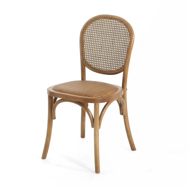 2PCS Wood Rattan Dining Chairs