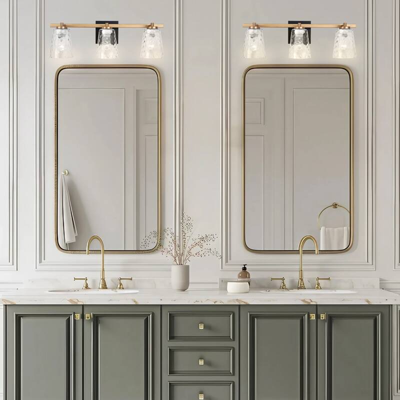 Modern Radiance 3-Light Gold Vanity Light - 22.8"L x 5.9"W x 7.5"H