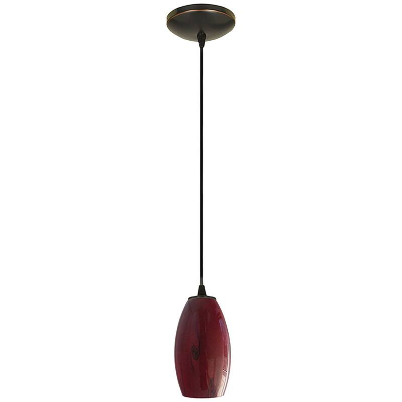 Access Lighting Merlot Bronze Cord Pendant with Red Sky Shade