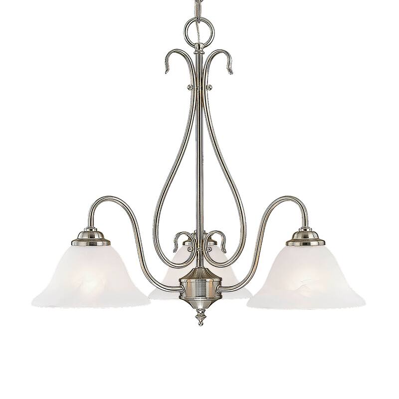 Metal 3 Light Chandelier Ceiling Light - Satin Nickel
