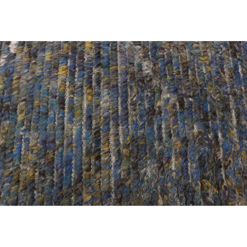 ECARPETGALLERY Hand-knotted Tangier Blue Wool Rug - 8'0 x 10'1