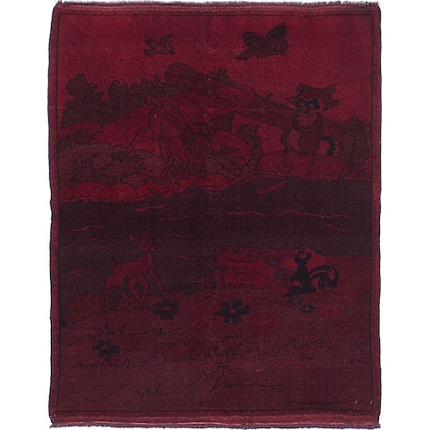 ECARPETGALLERY Hand-knotted Color Transition Burgundy, Red Wool Rug - 4'1 x 5'11