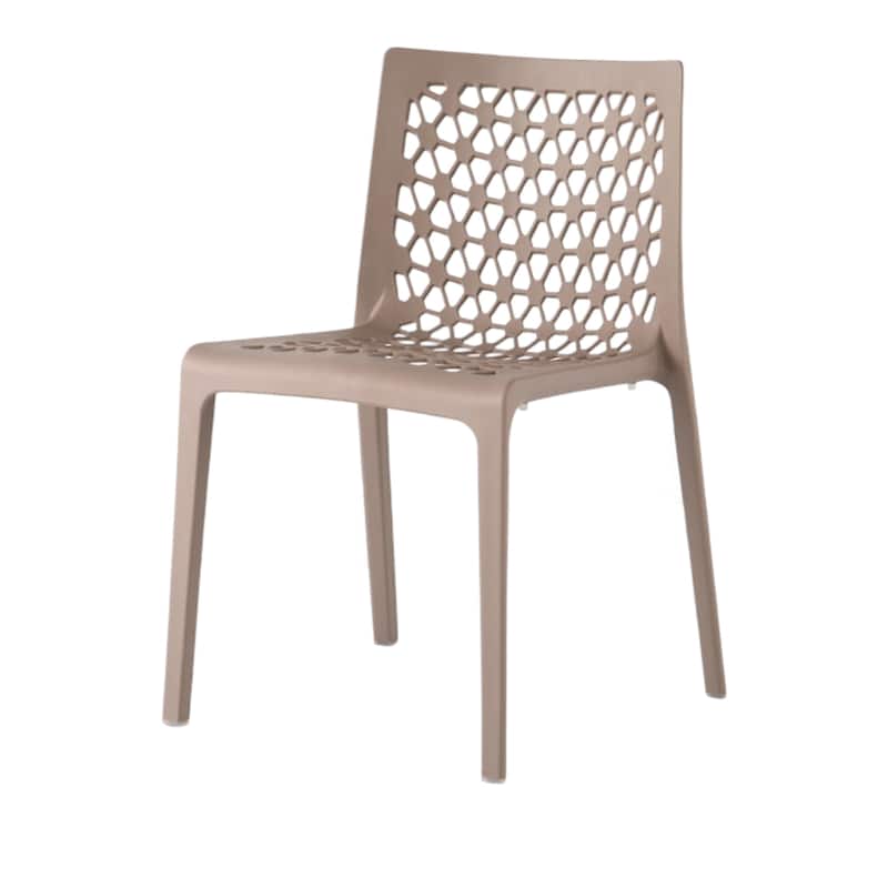 HomeRoots Set of Two Gray Heavy Duty Plastic Outdoor Stacking Dining Chairs