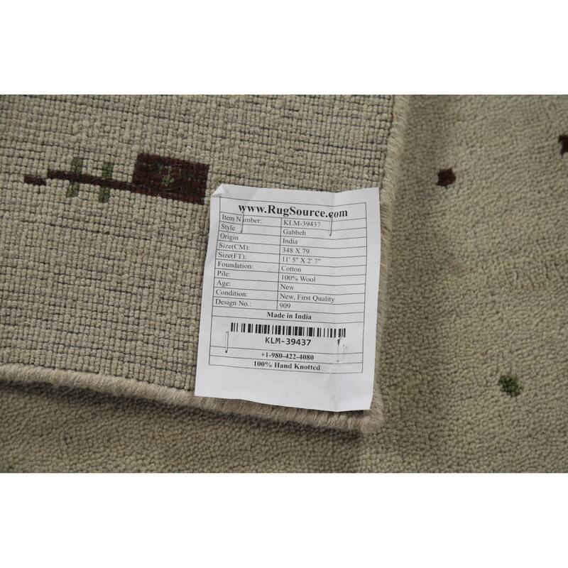 Tribal Gabbeh Indian Runner Rug Handmade Wool Carpet - 2'7" x 11'5"