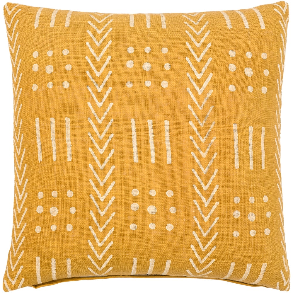 Tazmin Bold Block Printed Geometric Hand Woven Throw Pillow