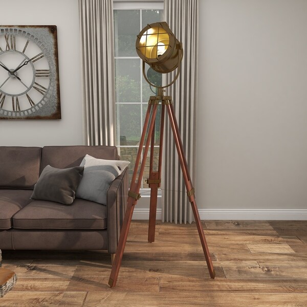 Wooden spotlight floor lamp top