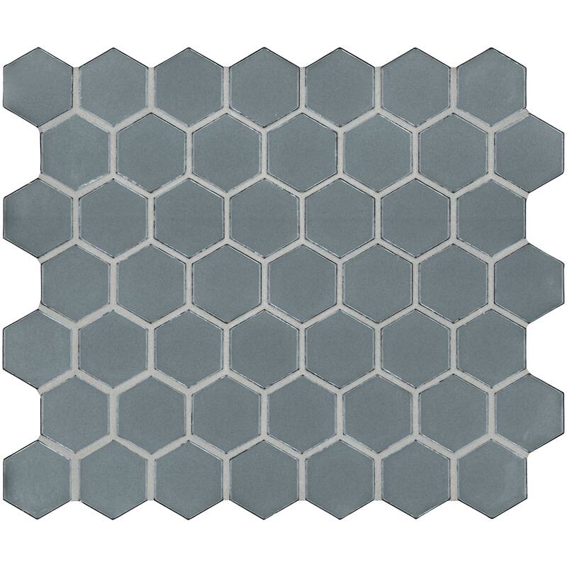 Ackland AKM-P-1.5X1.5HXG-CA 10" x 11" Porcelain Geometric Floor and - Blue Maris