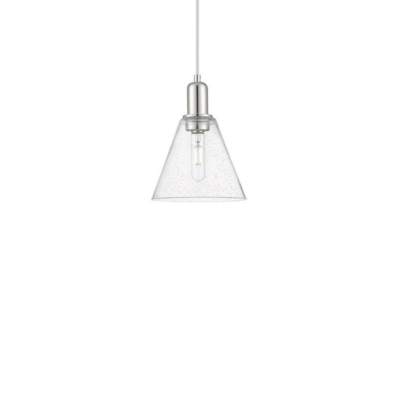 Innovations Lighting 716-1P-11-8 Berkshire Glass Pendant Berkshire - Polished Nickel / Seedy