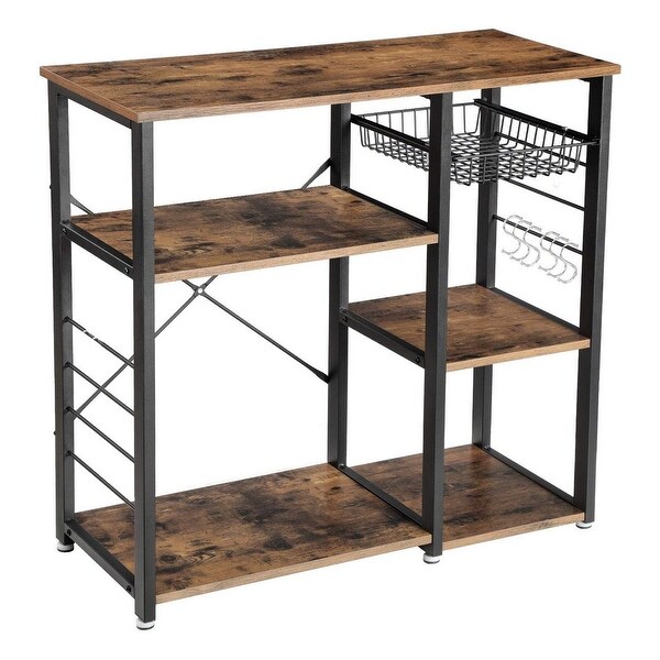 Metal bakers rack best sale with wood shelf