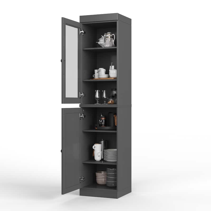 100% Solid Wood 16.5" Kitchen Pantry Cabinet with Doors by Palace Imports