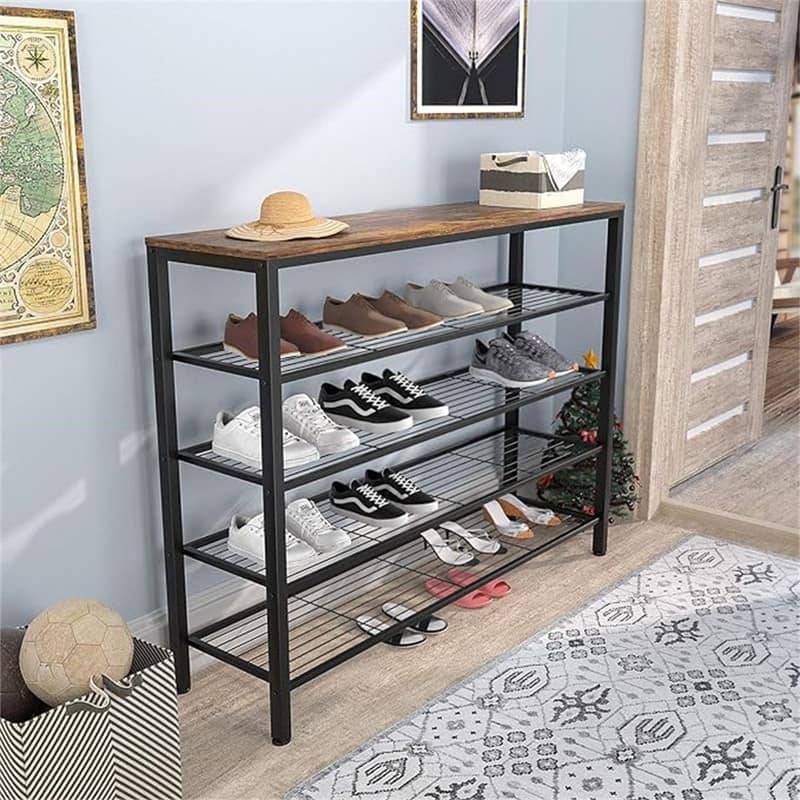 Industrial Shoe Storage Organizer - 36.7"D x 11.8"W x 39.4"H