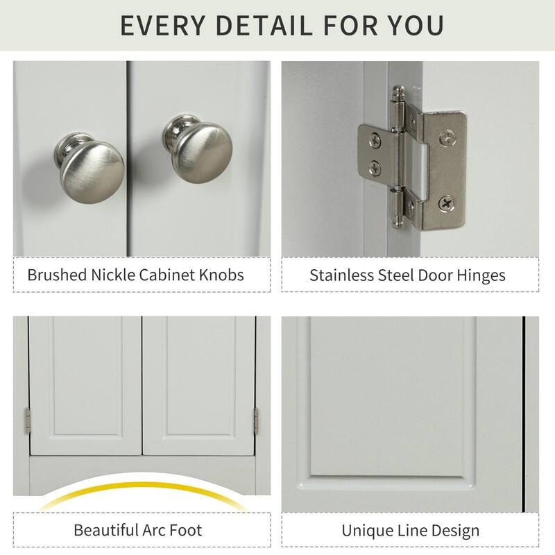 Bathroom Storage Cabinet with Adjustable Shelves, Triangle Bathroom Storage Cabinet, Freestanding Floor Cabinet