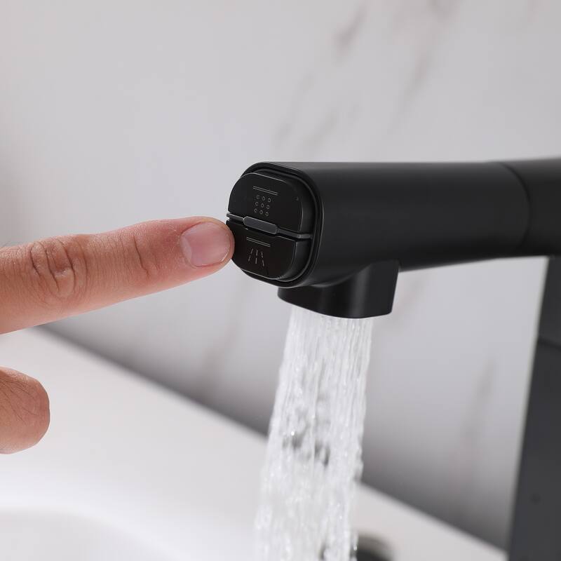 Single Handle Bathroom Faucet with Pull Out Sprayer Single Hole Bathroom Sink Faucets Modern Basin Vanity Taps
