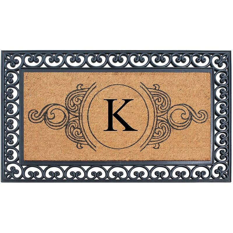 A1HC 30" x 48" Heavy-Duty Rubber & Coir Outdoor Doormat with Copper/Black Border – Large, Non-Slip Backing - K