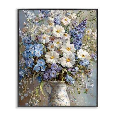 Stupell Flowers in Chinoiserie Vase Framed Giclee Art Design By Franklyn Gregory