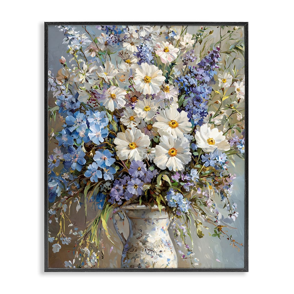 Stupell Flowers in Chinoiserie Vase Framed Giclee Art Design By Franklyn Gregory