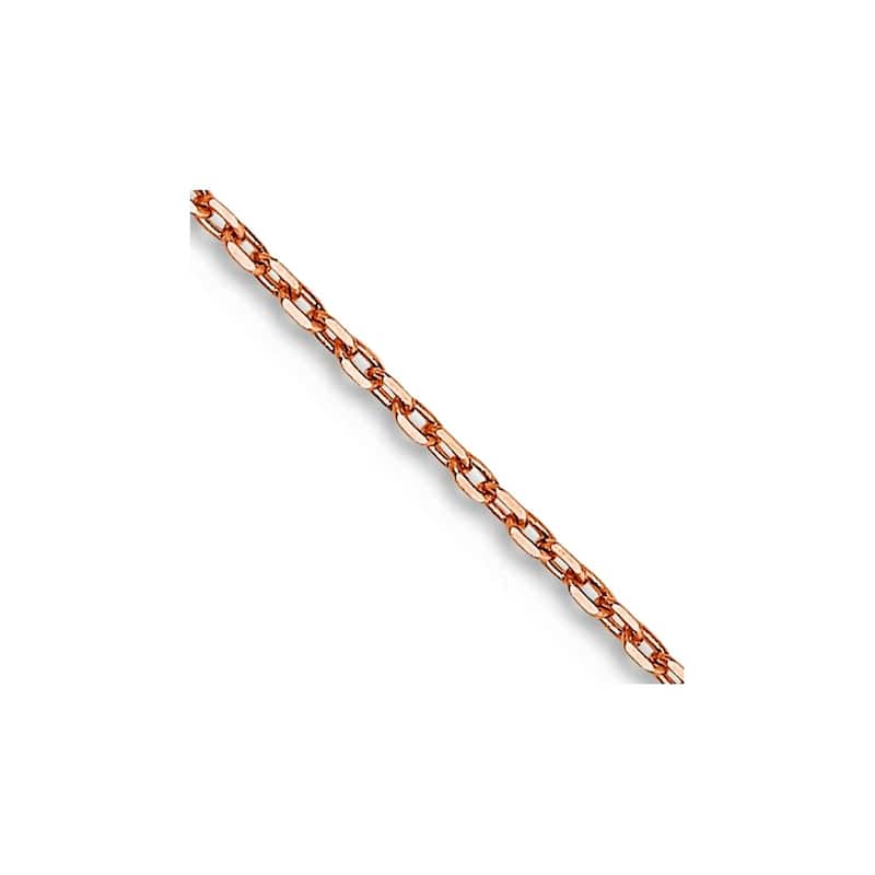 Curata 14k Rose Gold 0.8mm Diamond-Cut Cable Chain Necklace Options: 16 18 20 22 24 30