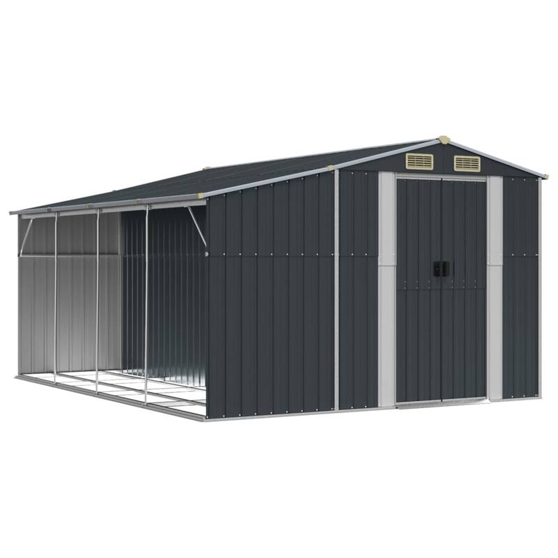 vidaXL Garden Shed Metal Outdoor Storage Tool Shed House Galvanized Steel
