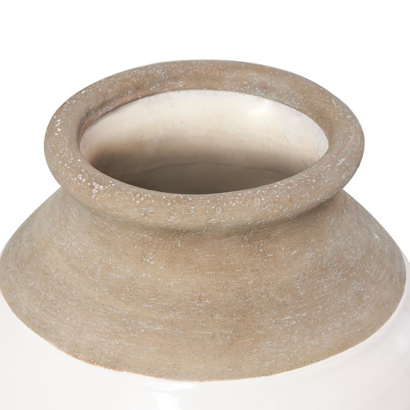 Ceramic Vase with White Body - Gray - Roche River Decor - 12"W x 12"L x 25"H