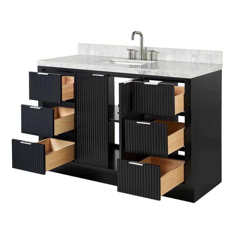 Ariel P55CWRVO Milan 55" Free Standing Single Basin Vanity Set with