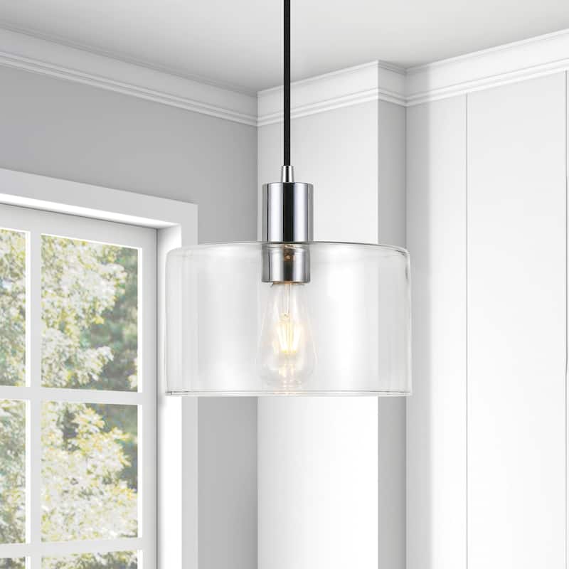 Henri Hand-Blown Metal/Glass Pendant