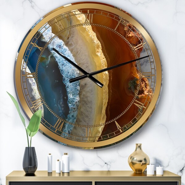Designart 'Mineral Slice XV' Oversized Fashion Wall Clock. Opens flyout.