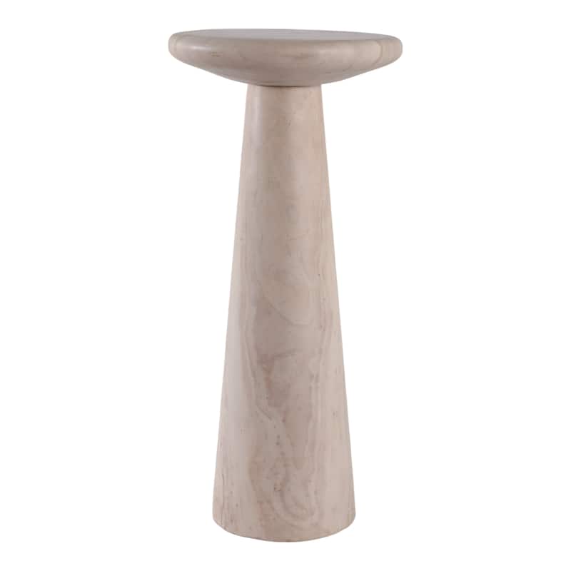 Marble Stone Accent Table Valencia Design for Home Decor - 22" Ivory - 10" x 10" x 21.75"