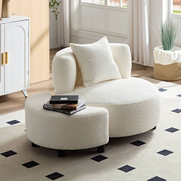 Teddy Fabric Sofa Chair with Ottoman - Bed Bath & Beyond