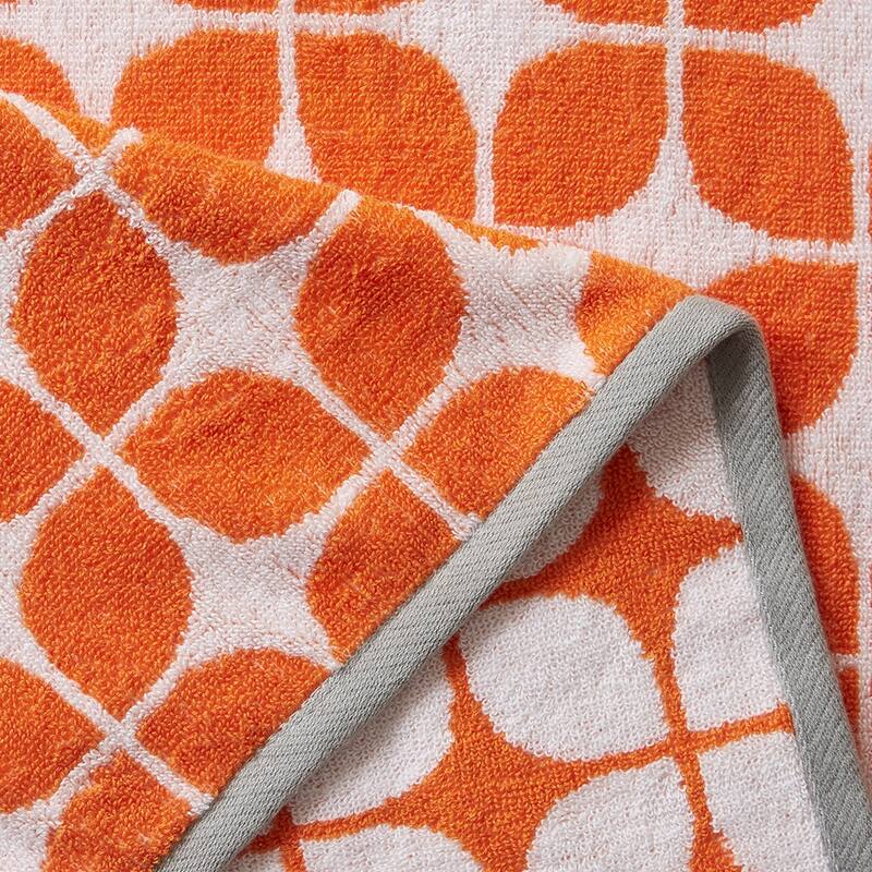 6 Piece Cotton Jacquard Bath Towel Set - N/A - Orange