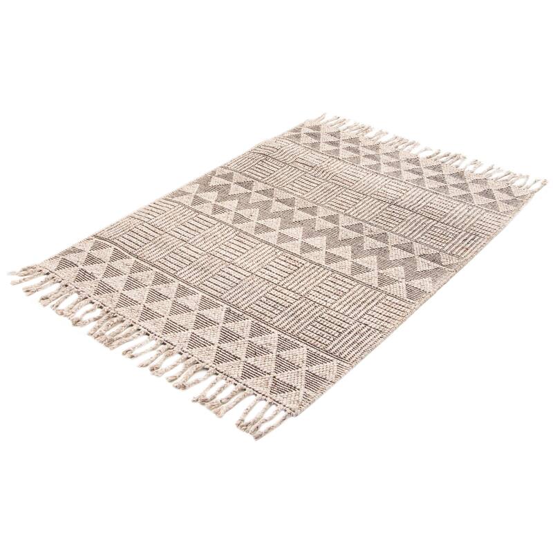 ECARPETGALLERY Braid weave Sienna Taupe Wool Rug - 5'4 x 7'2