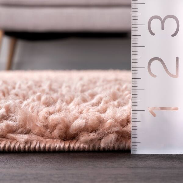 dimension image slide 6 of 8, Brooklyn Rug Co Kara Solid Shag Area Rug