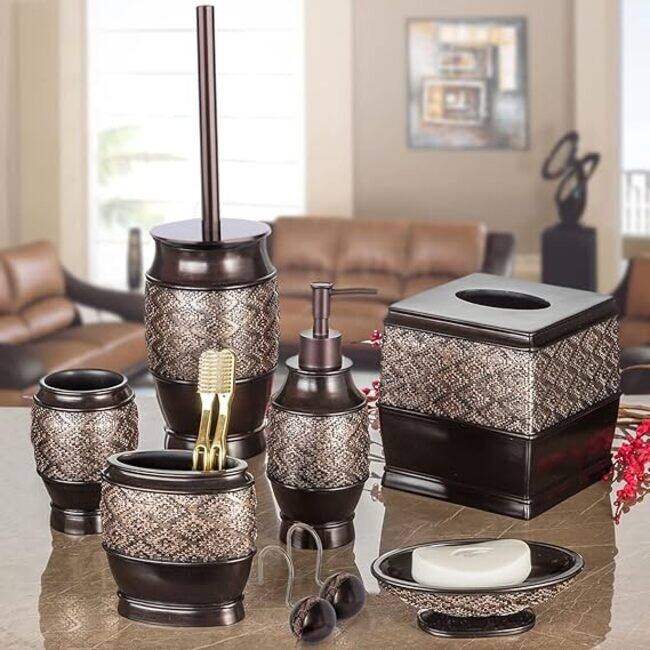 Creative Scents Dublin Brown Soap Dispenser for Bathroom