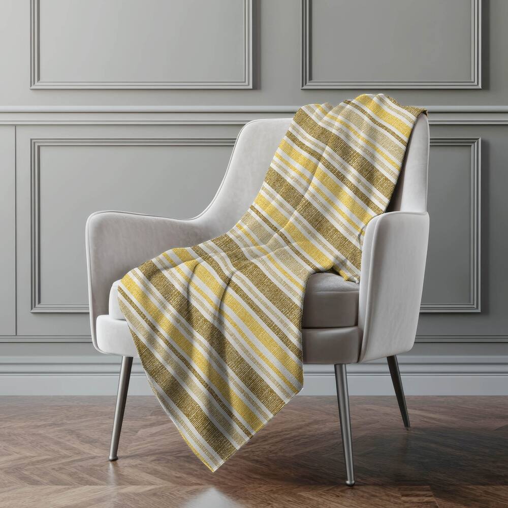 Premium Machine Washable Modern Stripe Sherpa Throw Blanket
