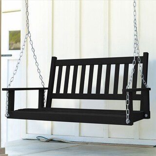 VEIKOUS Outdoor Wood Porch Swing with Chains for 2 Person, 4FT