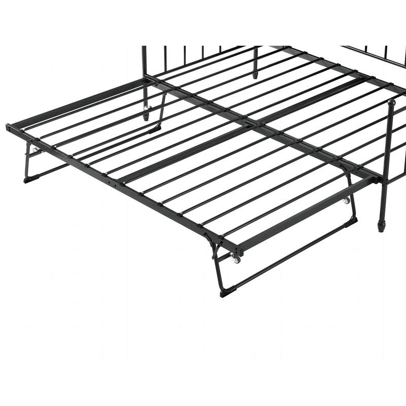 Arched Metal Daybed with Pop Up Trundle Bed for Adults for Living Room / Guest Room🏕️