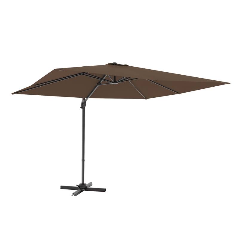 LIVOOSUN 10x8FT Rectangle Cantilever Umbrella Patio Offset Umbrella For Outdoor Space, Solution-Dyed Fabric, 360° Rotation