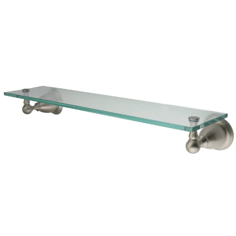 Kingston Brass Heritage Bathroom Glass Shelf - Brushed Nickel