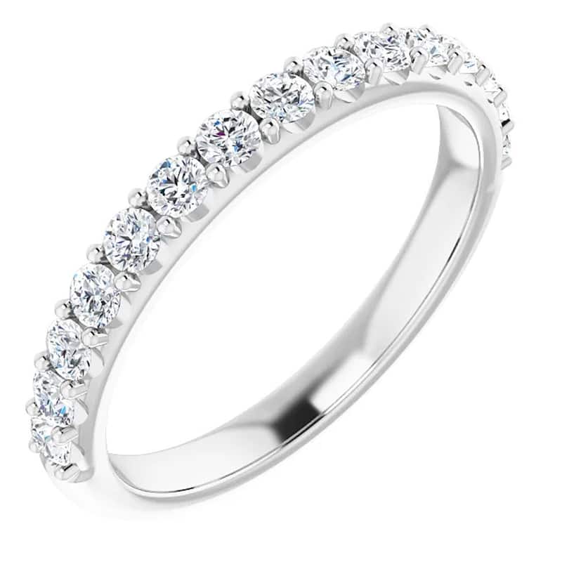 1/2Ct Lab Grown Diamond Stackable Anniversary Wedding Ring White Gold