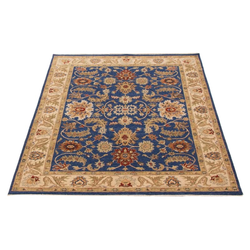 ECARPETGALLERY Hand-knotted Jamshidpour Dark Blue Wool Rug - 5' x 6' 9"