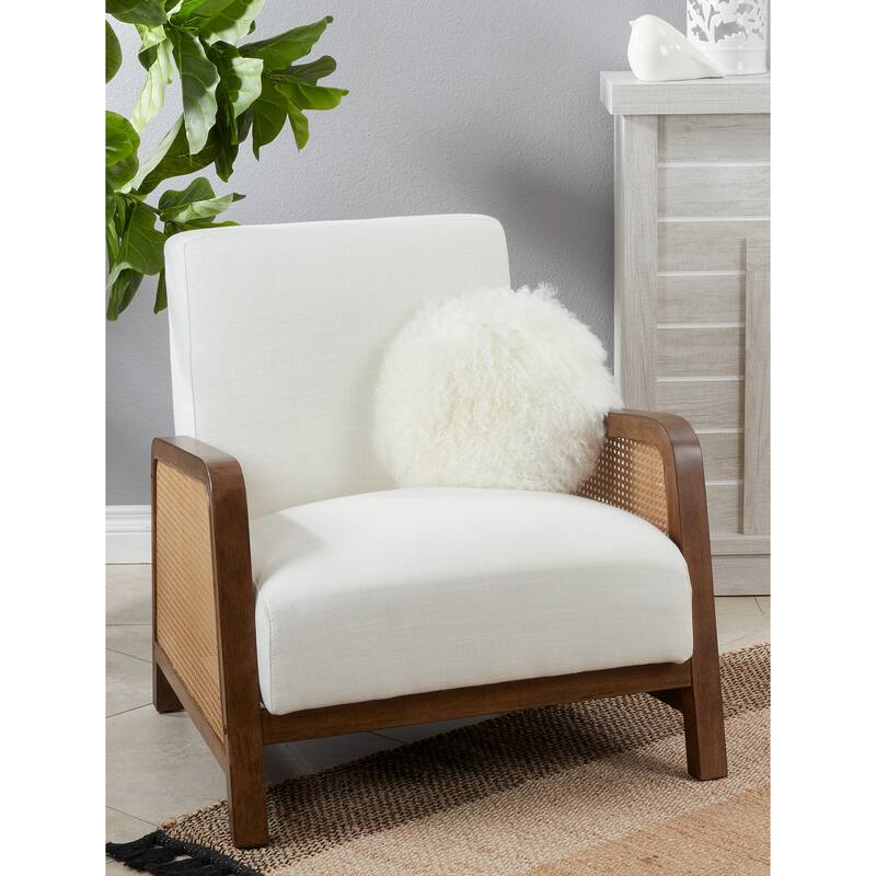 Poly-filled Mongolian Lamb Throw Pillow