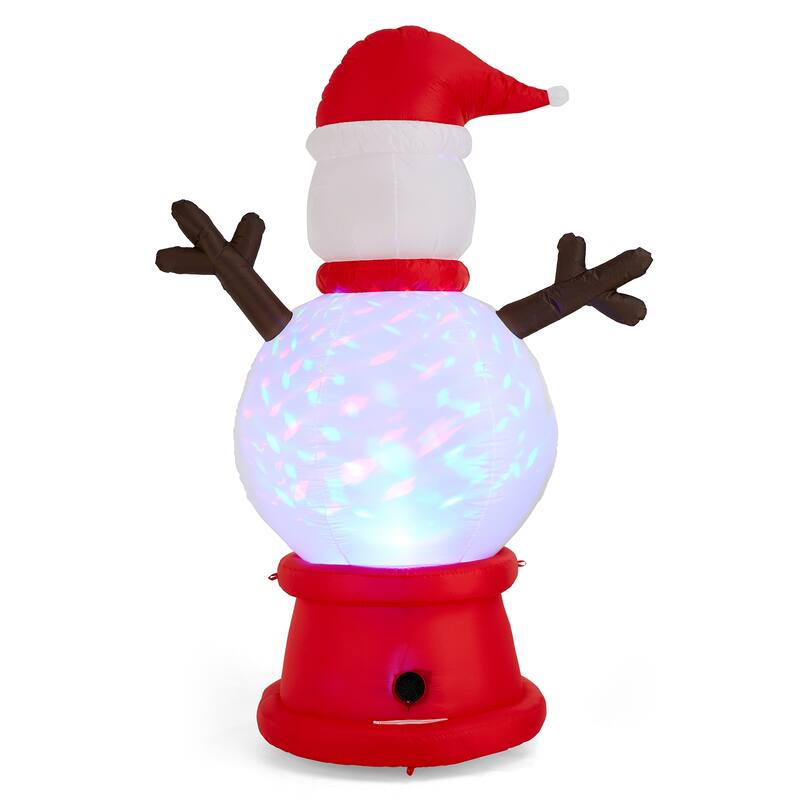 Glitzhome 8FT Lighted inflatable Snowman Globe Scene Decor