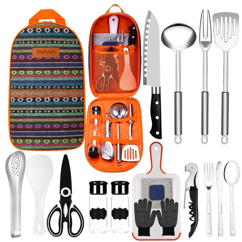 Camping Accessories Cooking Utensils, Outdoor Stove, BBQ Stuff - Orange