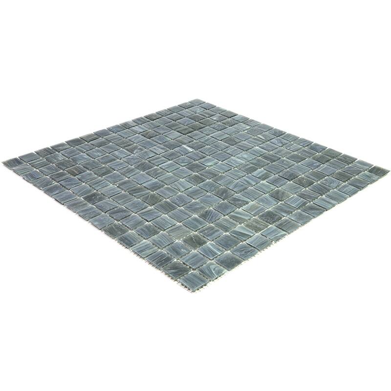 Apollo tile 12" x 12" Celestial Glossy Cadet Gray Glass Tile (20 sq ft/case) - 20 Pack