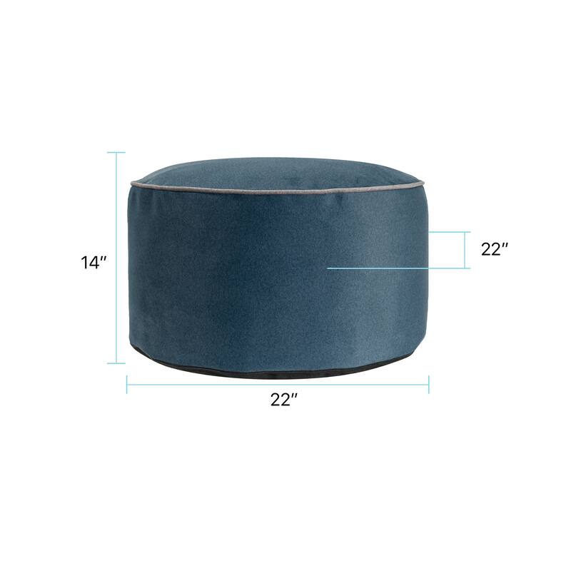 Qiviut Blue Foot Pouf