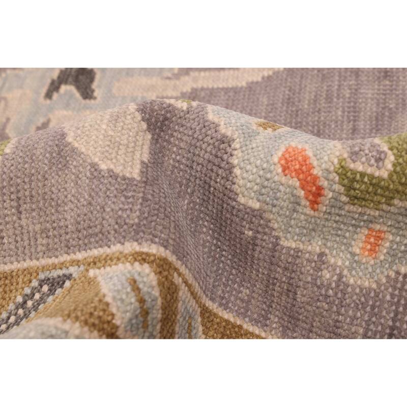 ECARPETGALLERY Hand-knotted Modern Oushak Dark Grey Wool Rug - 8'0 x 9'11