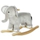 preview thumbnail 10 of 8, Rocking Horse, Kids Rocking Animal, Elephant Rocker with Realistic Sounds, Plush Ride on Toy for Years 2-4, Gray