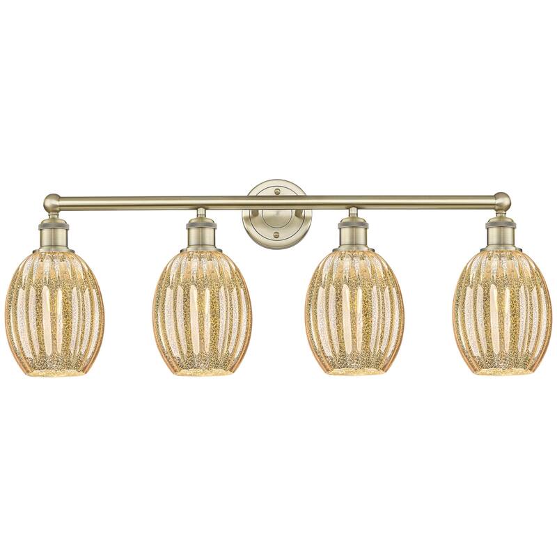 Innovations Lighting 616-4W-13-34 Preston Vanity Preston 4 Light 34" - Antique Brass / Mercury