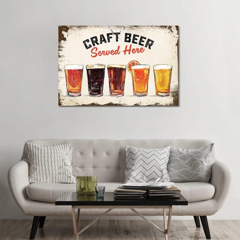 iCanvas "Craft Beer Lineup Vintage Sign" by The Whiskey Ginger Canvas Print - 32x48x1.5