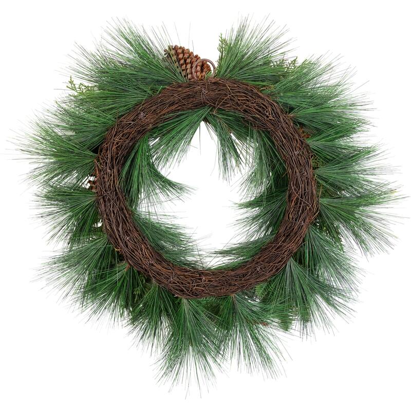 Long Needle Pine Berries and Pinecone Artificial Christmas Wreath - 26" - Unlit